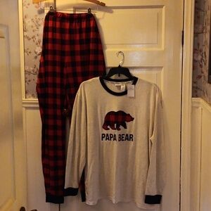 Dear forms 2X Papa Bear pajamas nwt Buffalo plaid